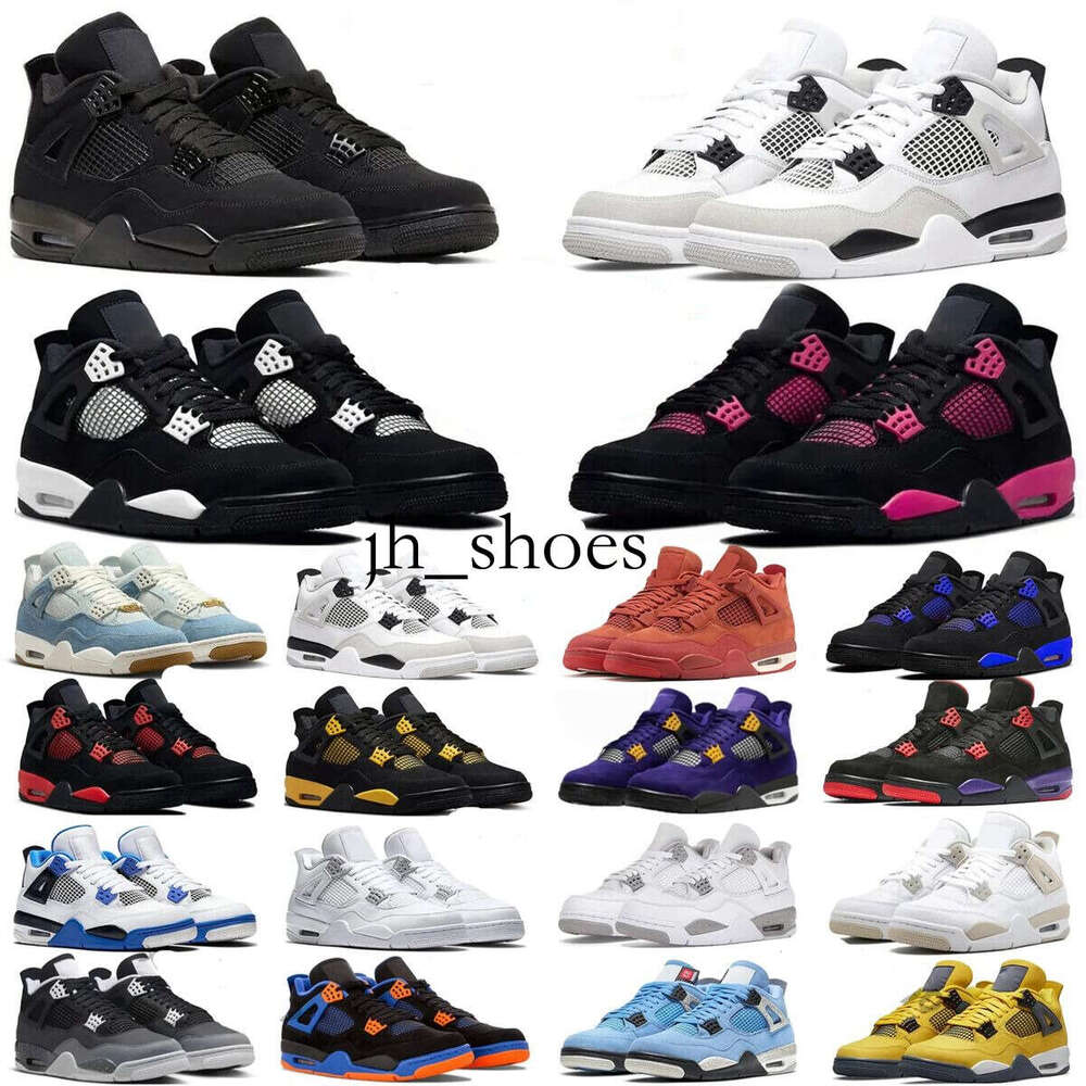 with box Designer shoes 4 Basketball Shoes for Women Military Sail Red 4s Black Cat Cement Yellow Thunder White Oreo Cool Grey Blue j4 University Seafoam Men 36-4