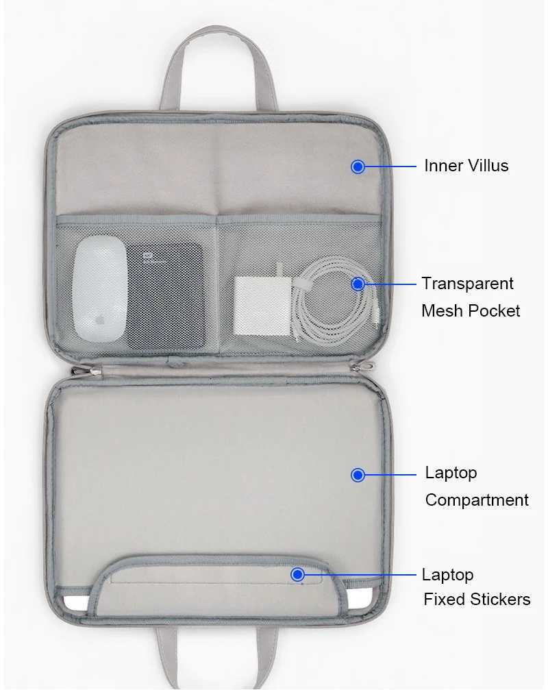 180 Opening Laptop Bag 15 6 inches For Macbook M1 M2 Air 13 Coque A2337 A2681 2020 2022 Pro 13 14 15 16 Case HUAWEI Lenovo 156T251212