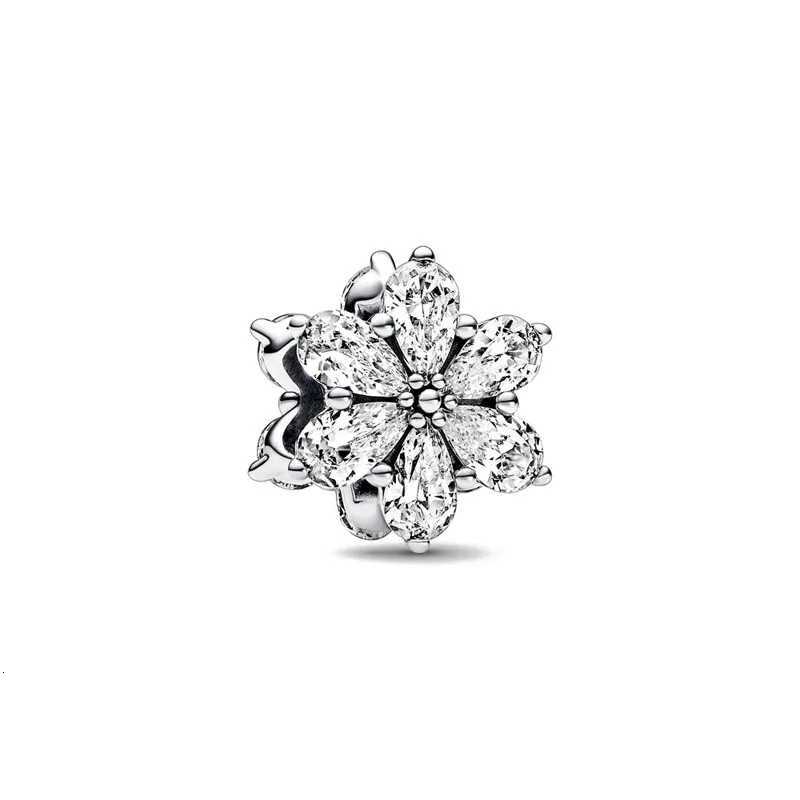 925 Sier Simple white shiny zircon -shed circle beads Charm Fit Bracelet Wen DIY Jewelry Accories Pendant Y251212