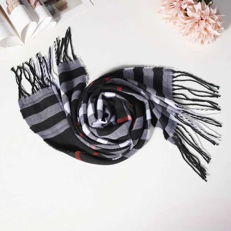 New Design Plaid Cashmere Scarf Man Tassel Shawl Stripe Pashmina Keep Warm Winter Scarf Outdoor High Quality Neck Cover Scarf Y251211