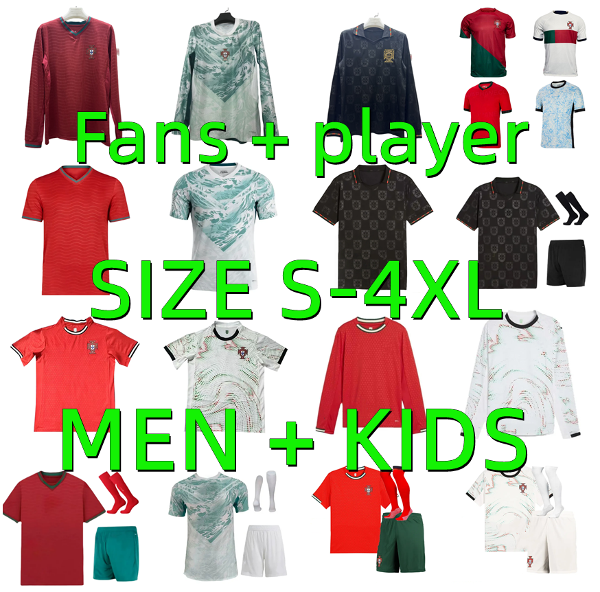 Long sleeve 2025 2026 Portugal soccer jerseys 24 25 26 Portuguese RONALDO BERNARDO R. LEAO FERNANDES DIOGO J. Joao Felix Football shirt player version men kids full kits