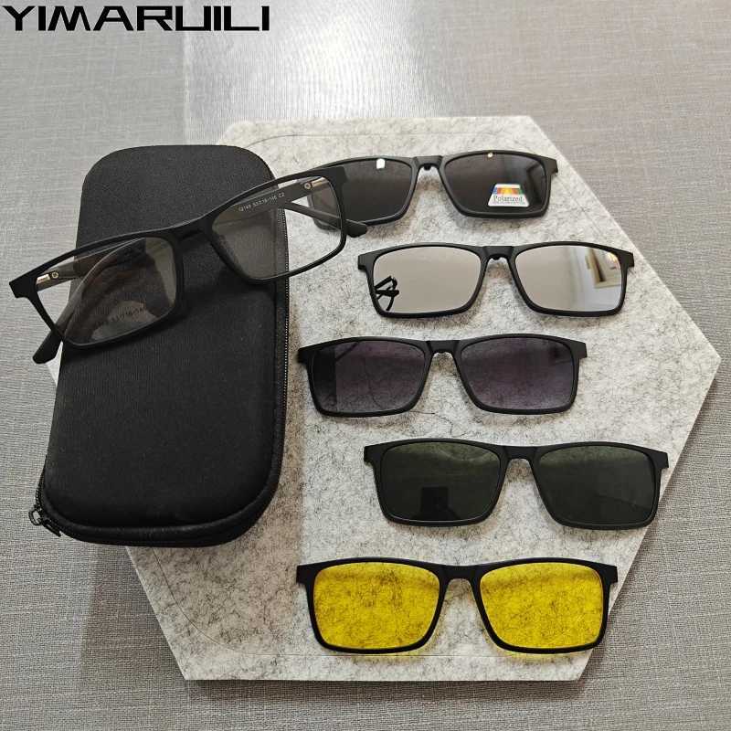 YIMARUILI 15 Fashion Polarized Eyeglasses Square Driving Night Vision Optical Prescription Glasses Men And Women 12149 G251212