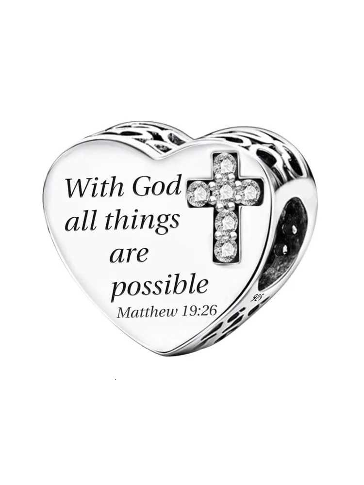 925 Sterling Sier Cross Prayer Pendant Charm Ball Suitable for Bracelets DIY Wens High Quty Fine Jewelry Y251212