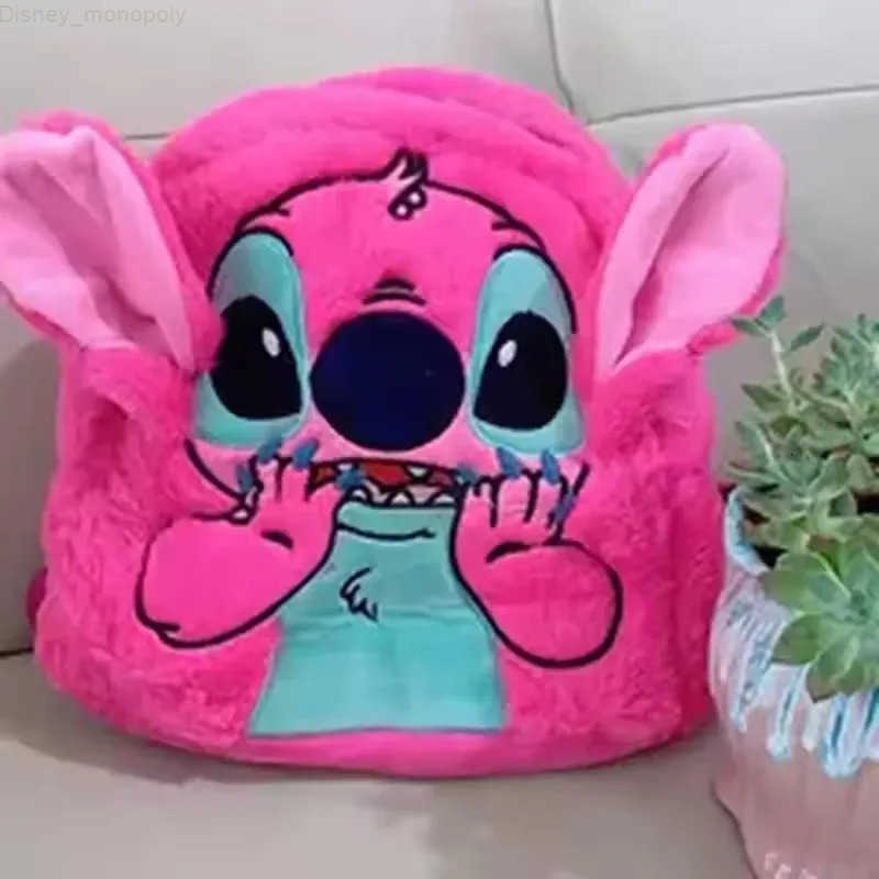 Disney Stitch Plush New Cartoon Backpack Fashion 3d Mini Womens Backpack Large Capacity Cute Childrens Schoolbag High Quality H251212