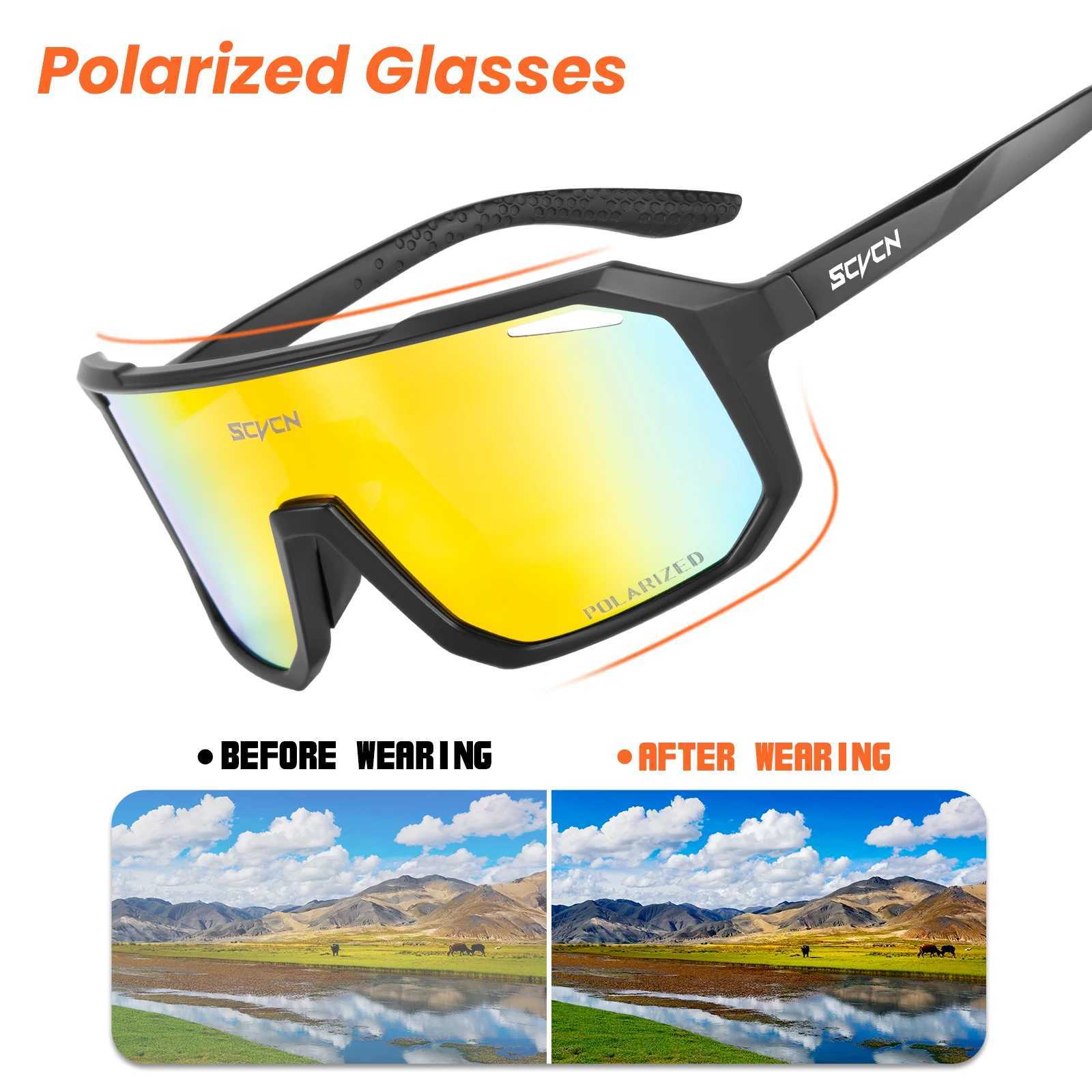 SCVCN Polarized Sunglasses for Men MTB Cycling Glasses Outdoor Sports Bike UV400 Goggles Women Road Bicycle Cycling Glasses New G251212