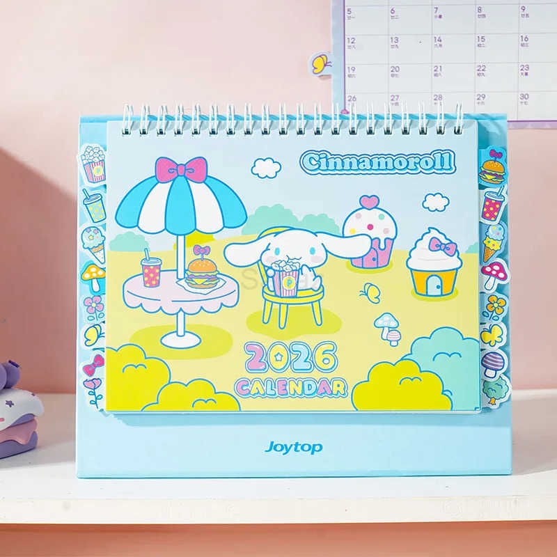 Sanrio 2026 Hello Kitty Cinnamoroll Small Desk Calendar Cartoon Kuromi My Melody Student Memo Calendar Desktop Ornaments Gifts H251212