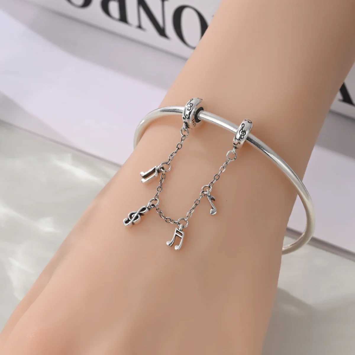925 Sterling Sier Music Charms Beads Musical note Piano Guitar set Earrings Pendants Fit Bracelet DIY Fine Jewelry Gift Y251212