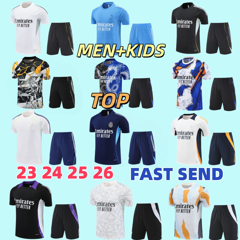 24 25 26 Bellingham Real Short Sleeve MadridsS Tracksuit Training Kit Men Kids Short 2025 2026 FOOTBALL SHIRTS Sportswear Train