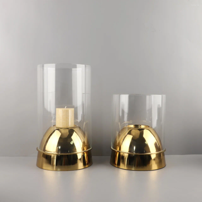 Candle Holders Geometric Metal Glass Menorah Candelabrum Candlestick Gold Semicircle Home Decoration Accessories Centerpieces XJ260305