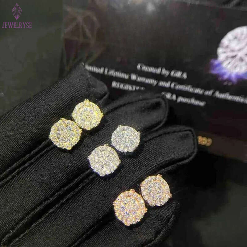 Designer Jewelry Wholesale Price Popular Hot Sale Iced Out Sterg Sier Jewellery Moissanite Vvs Screw Back Stud Earrings Category Gift