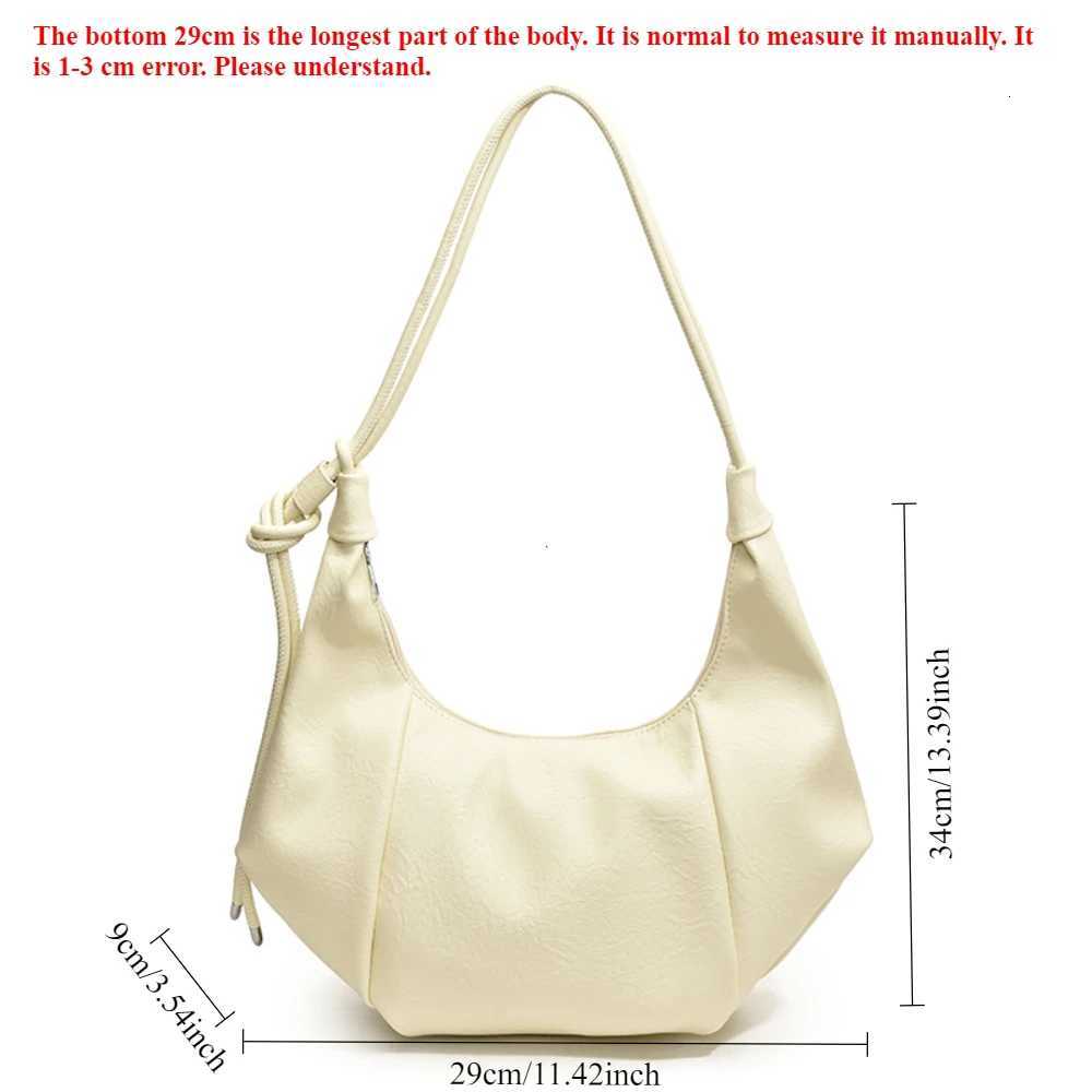Underarm Bag PU Leather Solid Color Crescent Bag for Wen Adjustable Strap Handbag Zipper Hobo Bag for Work Travel 2025 Y251211