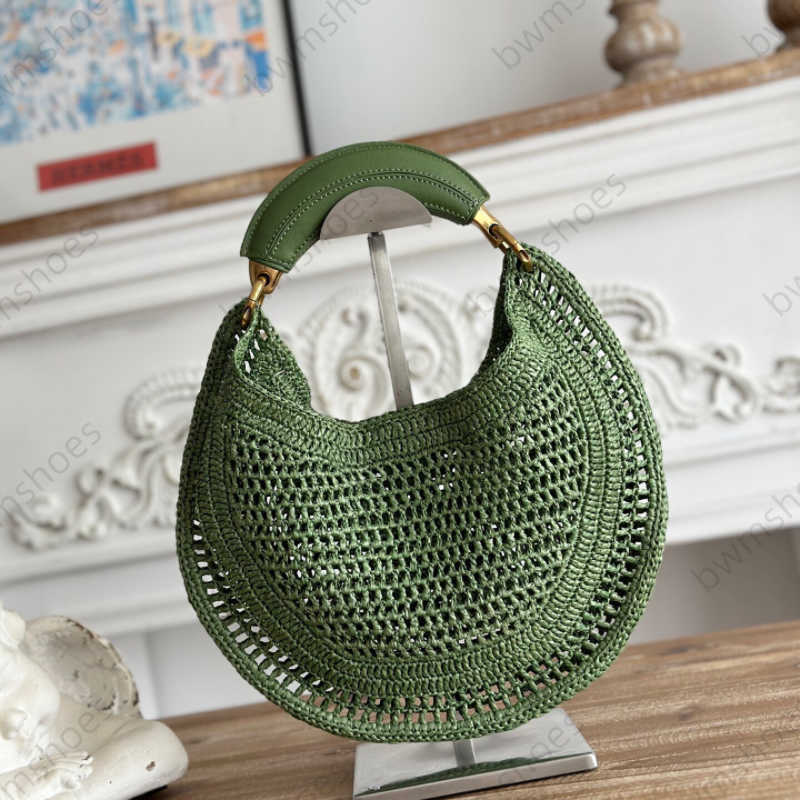 10A handbag Fashion bags beach tote Handbag armpit hobo bag woven unique banana shaped handle and vibrant lafitegrases color scheme sixe 36cm with box