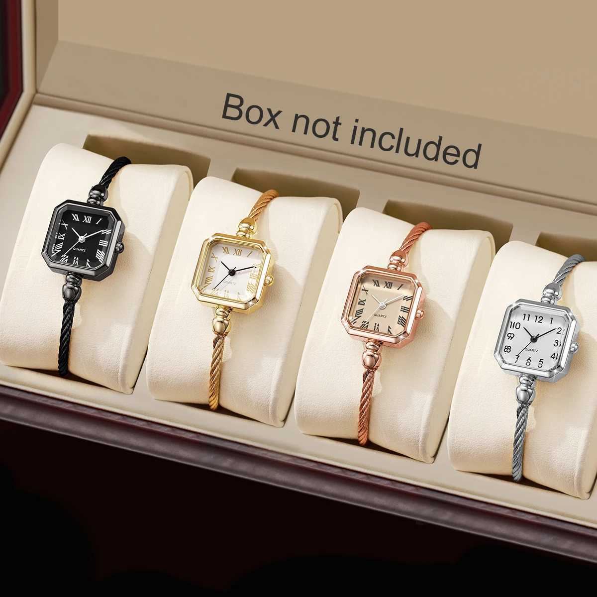 1/4PCS Fashion Square Roma Dial Women Quartz Watch Elegant Bracelet Strap Wristwatch Reloj Mujer Girls Clock Gift Without Box Y251212