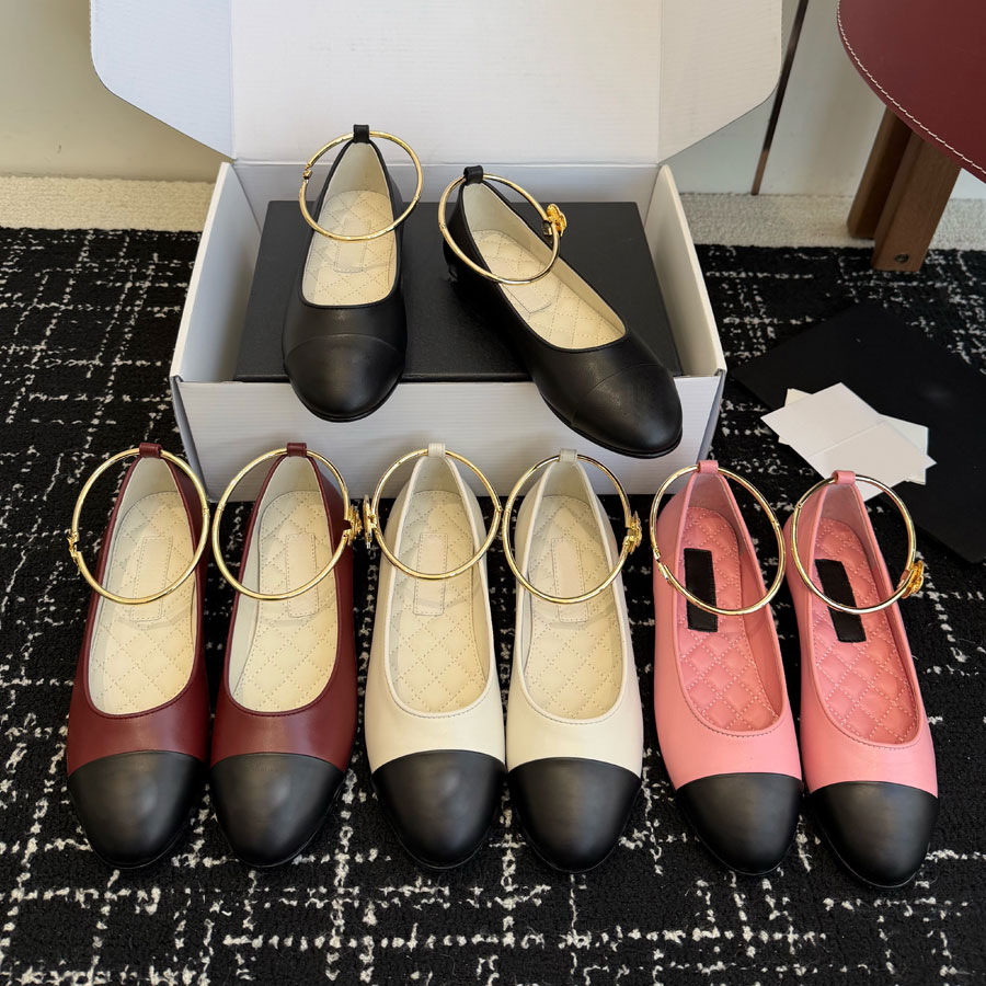 High quality real leather Round toes Loafers Ballet flats ballerina flats dress shoes Boat shoes Luxury designer Flat shoes Dance Vacation Walking shoes