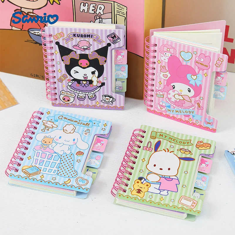 Sanrio 10/4/1Pcs Spiral Pocket Notebooks Hello Kitty Memo Pad Coil Booklet Notepads A7/B5 Notebook School Stationery Kids Gift H251212
