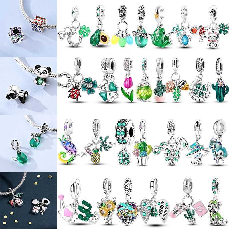 New 925 Sterling Sier Cactus Charm Spring Green Series Bead Pendant For Beads Bracelet DIY Jewelry Y251212