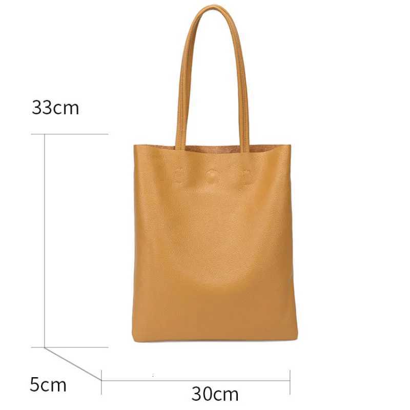 New Genuine Leather Wen Tote Bag Simple Girl Large Solid Soft Cowhide A4 Fem Shopper Handbag Student Casual Shoder Bag Y251211