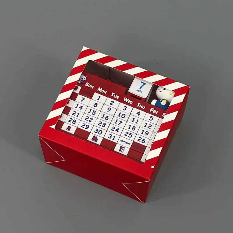 Sanrio Hellokitty Anime Around Cute Cartoon Educational Toy Assembled Building Block Kawaii Perpetual Calendar Desk Calendar Diy Gifts H251212