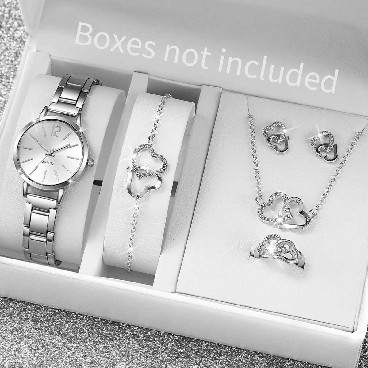 6PCS/Set Elegant Women Quartz Watch Fashion Analog Quartz Watches Jewelry Set Reloj MujerWithout Box Y251212