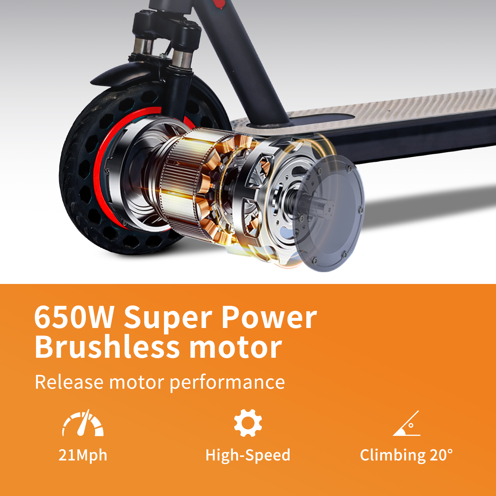 High-Speed HEZZO 10Inch Electric Scooter G20 650W E-Moped: 21MPH Top Speed w/ Intelligent Features | 36V 10.4Ah Long Range F/R Dual Suspension