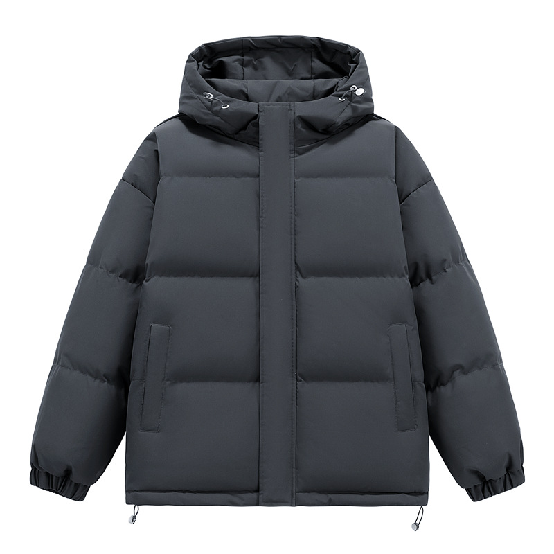 2025 New Men's Down Cotton Coat: Winter Loose Warm Couple Style Hong Kong Fashion Thickened Hooded Puffer Jacket