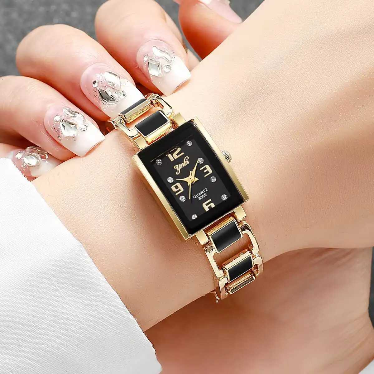 1/2PCS Luxury Rhinestone Rectangle Women Watches Ladies Arabic Dial Quartz Wristwatch Reloj MujerWithout Box Y251212