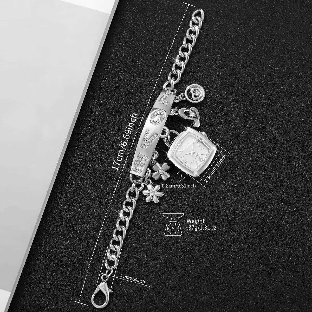 1/2PCS Fashion Bracelet Strap Women Watches Set Ladies Square Arabic Dial Quartz Wristwatches Reloj MujerWithout Box Y251212