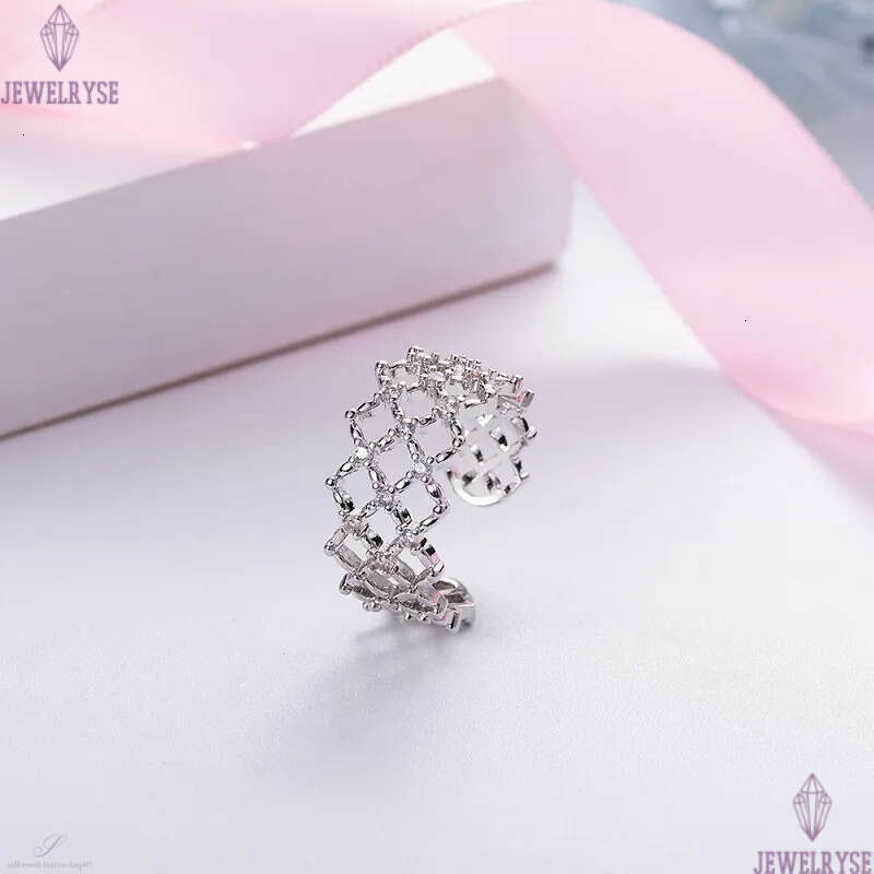 European American exaggerated luxury womens honeycomb hollow love rings fashion grid mesh joint index finger ring open size