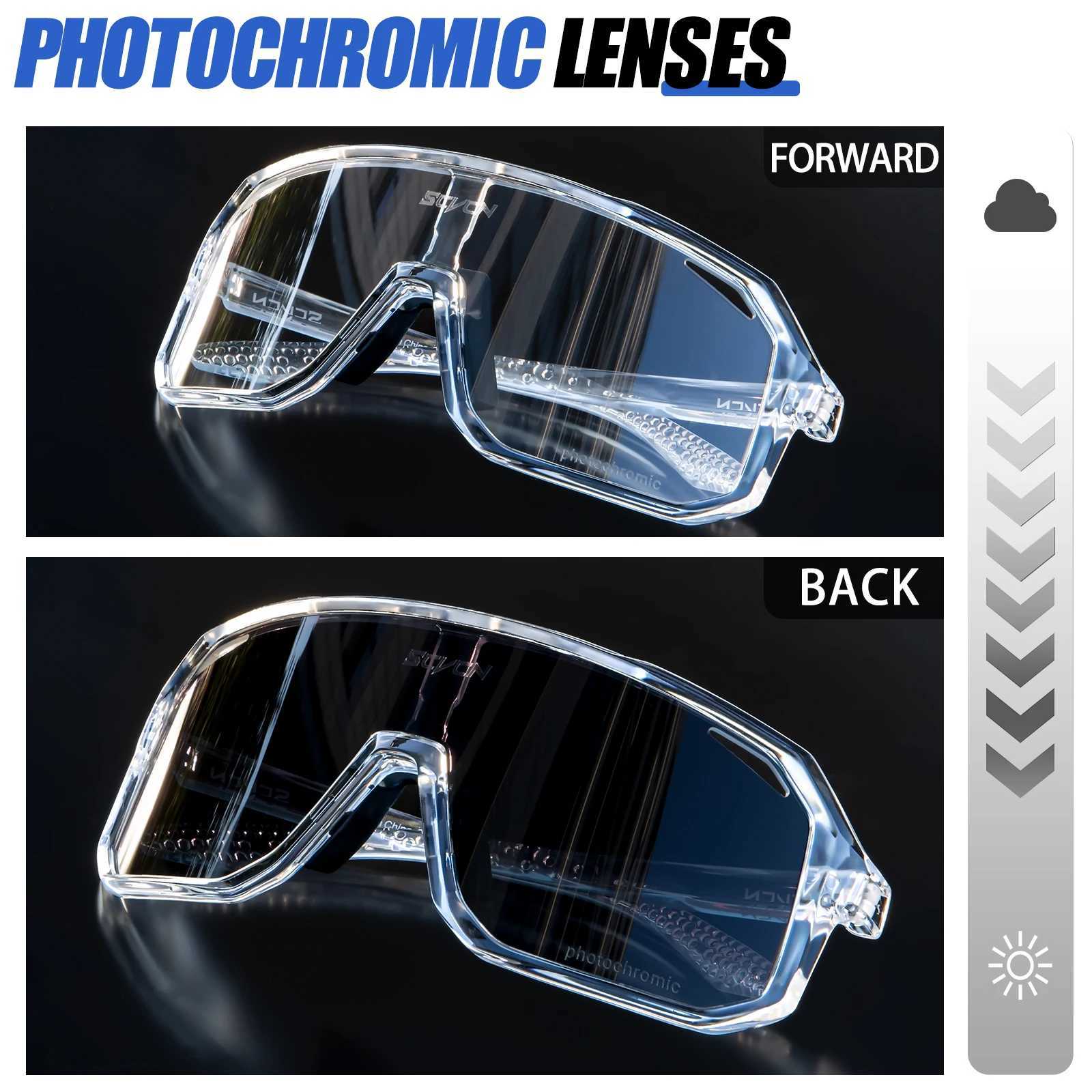SCVCN Outdoor Sports Cycling Sunglasses Photochromic Glasses for Men Sun Mountain Bike Road Bicycle Eyewear Cycle UV400 Goggles G251212