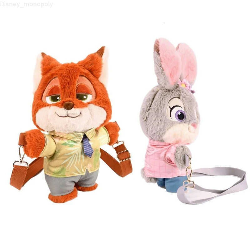 Disney Zootopia Plush Backpack Nick Wilde Judith Laverne Hopps Doll Crossbody Bag Cartoon Shoulder Bag Christmas Birthday Gift H251212