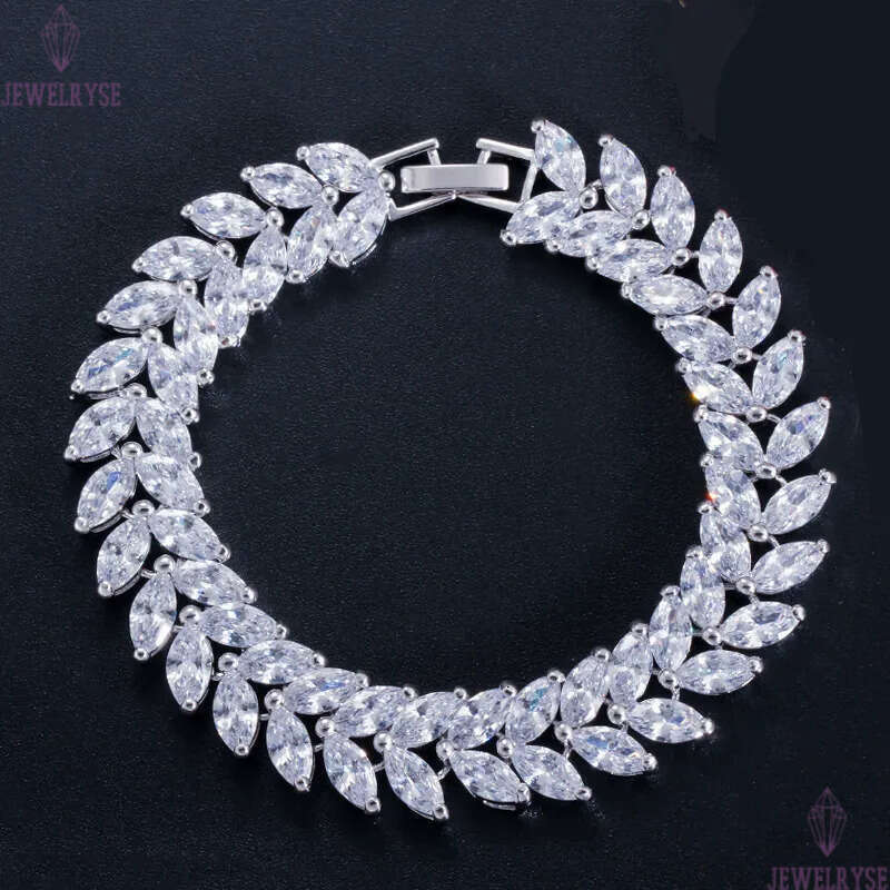 luxury multicolor leaf white diamond tennis bracelet designer for woman love wedding bracelets chain purple black AAA CZ chains bangles womens jewelry