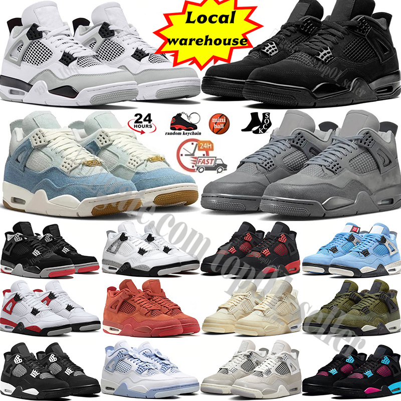 4s Basketball shoes Men Women 4 Military Black Cat 2025 Bred Sail Red Yellow White Thunder Cool Grey University Blue Pink 4shoes Mens Sneaker Sports Trainers shoes4