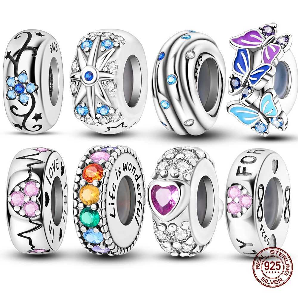 100 925 Sterling Sier Sile Spacer Stopper Beads Charms Jewelry Fit 925 Bracelet For Wen DIY Gift Party Y251212