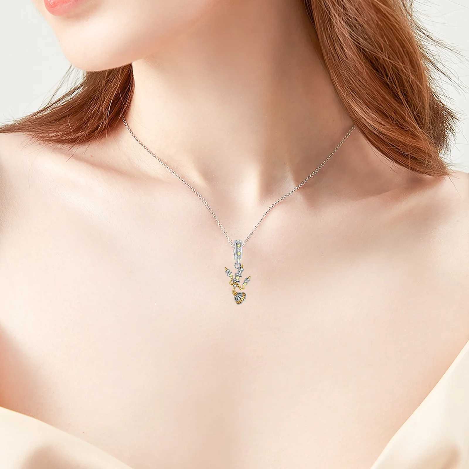 925 Sterling Sier New Design Game Handle Candle Bead Charm Pendant Fit Bracelet Necklace Beads Jewelry Y251212