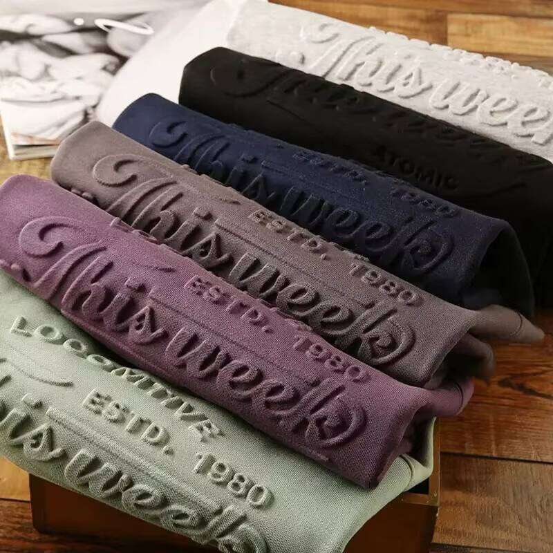 Plus Size Custom Logo 3d Embossed Plain Blank French Terry Cotton Sweatshirt Unisex Embossing Hoodies