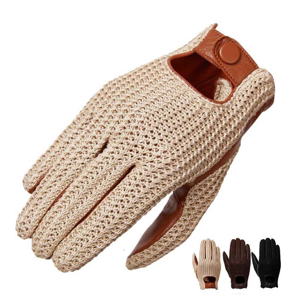 Men Knitted Goatskin Touch Screen Gloves for Daily Motorcycling Driving Y251211