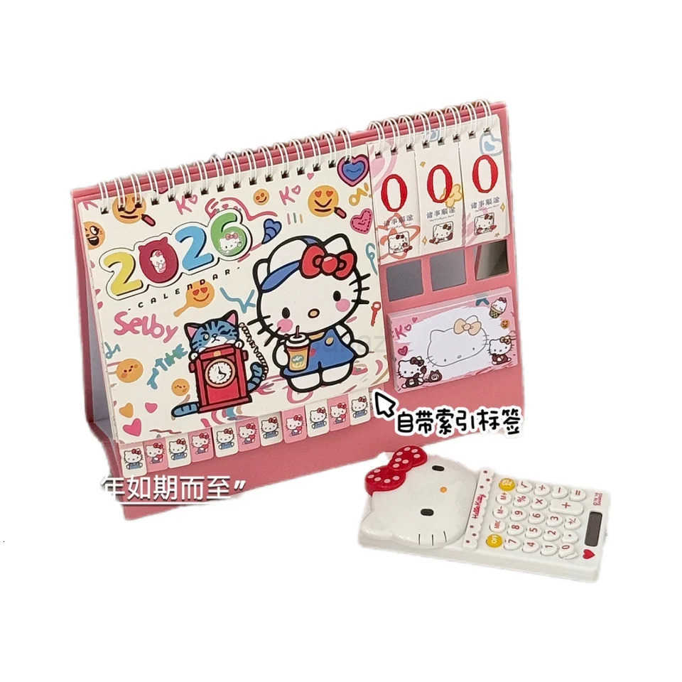 Sanrio Cute 2026 Hello Kitty Large Desk Calendar - Kawaii High-Aesthetic Desktop Decoration Student Check-In Planner Birthday Gifts H251212