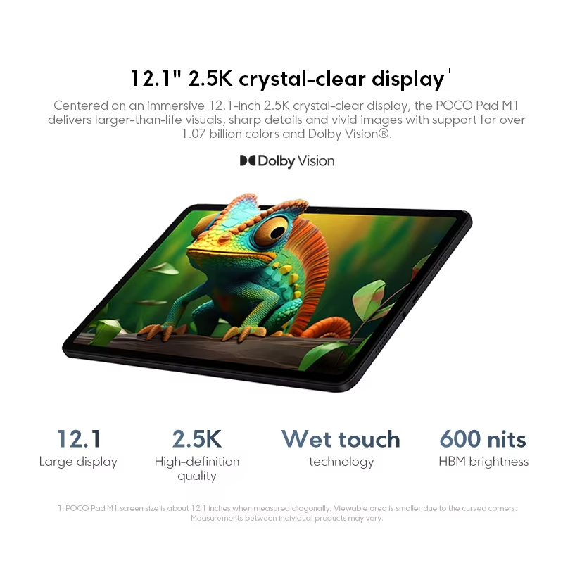 POCO PAD M1 Global version Tablet Snapdragon 7s Gen 4 12.1" 120Hz 2.5K display 12000mAh Xiaomi Pad PC