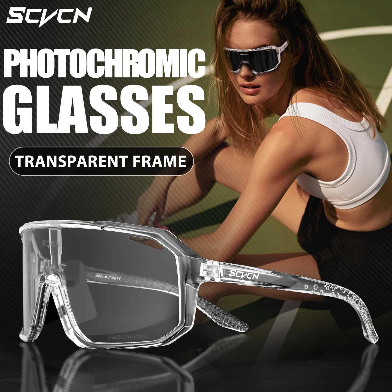 SCVCN Outdoor Sports Cycling Sunglasses Photochromic Glasses for Men Sun Mountain Bike Road Bicycle Eyewear Cycle UV400 Goggles G251212