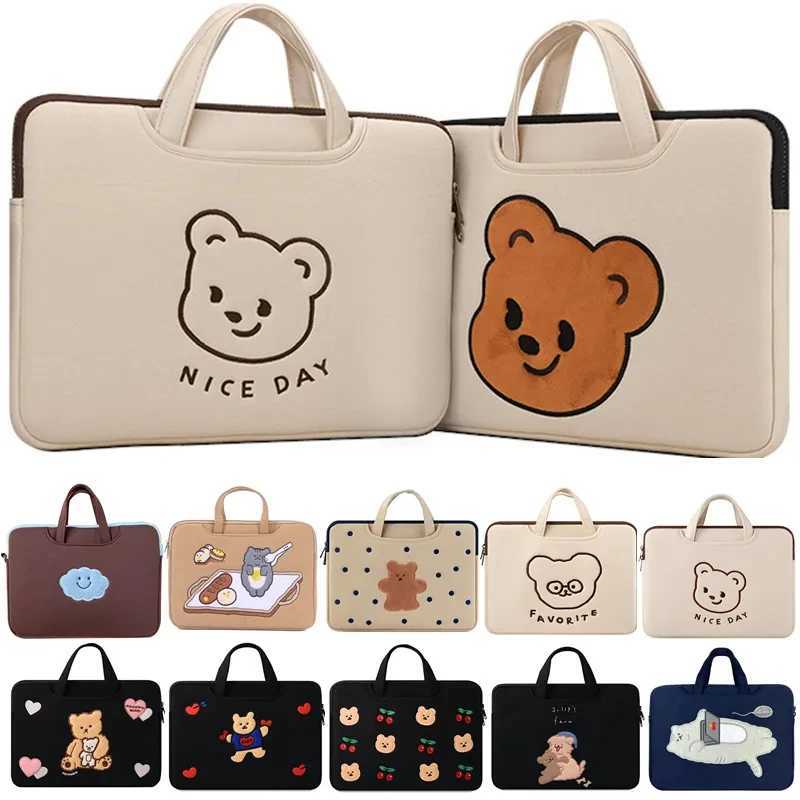 Cute Cartoon Bear Laptop Bag Case for Macbook Air Pro Hp Lenovo 13 14 15 156 16 Inch Notebook Lap Tops Carrying Handbag CoverT251212