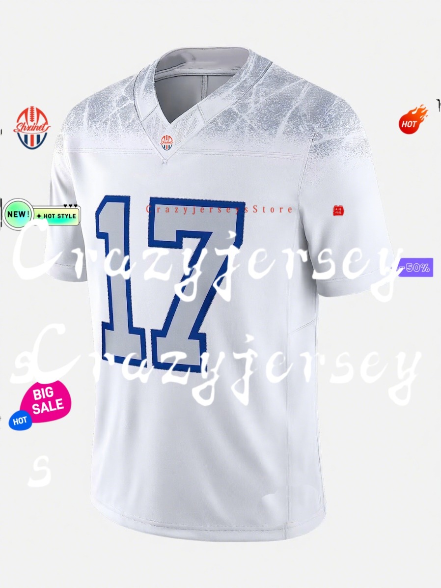 Custom Josh 17 Allen 2025 Rivalries Football Jersey Joey Bosa Gabriel Davis Miller James Terrel Bernard Rasul Douglas Dawkins Cook III Competitive ver