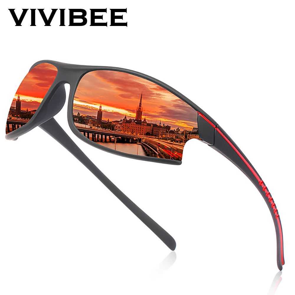 VIVIBEE Mirror Red Polarized Sports Sunglasses Cycling Men Goggles UV400 Climbing Women Outdoor Elasticity Sun Glasses G251212