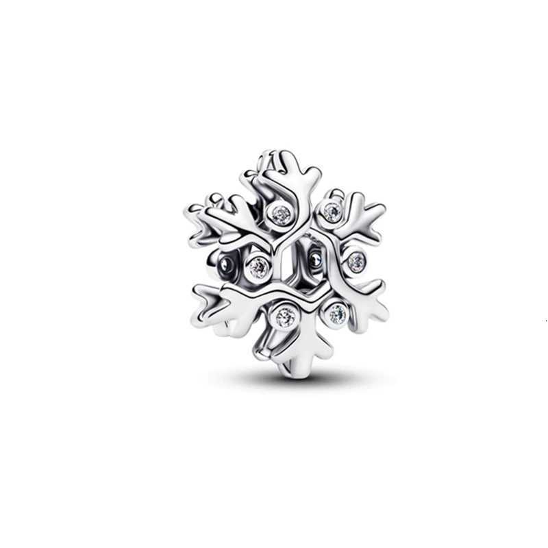 Hot S Sier-Plated Sparkling Hearium ClusterSnowflake Mini Murano Charm Bead Fit Sier Bracelet Jewelry Y251212