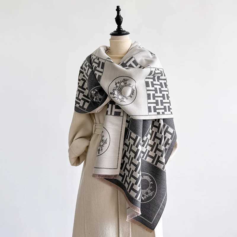 Elegant Polka Dot Design Scarf Imitation Cashmere Soft Warm Versatile Shawl Coldproof Windproof Blanket Scarf for Autumn Winter Y251211