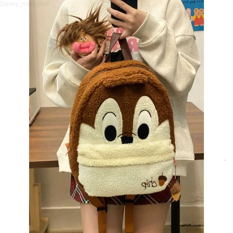 Disney Chichititis New Backpack Luxury Brand Womens Backpack Large and Capacity High-quality Cartoon Cute Student Schoolbag H251212