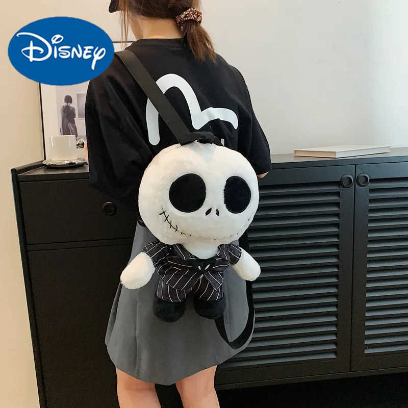 Disney Jack Skellington Plush Backpack The Nightmare Before Christmas Anime Figure Bags Halloween Costume H251212