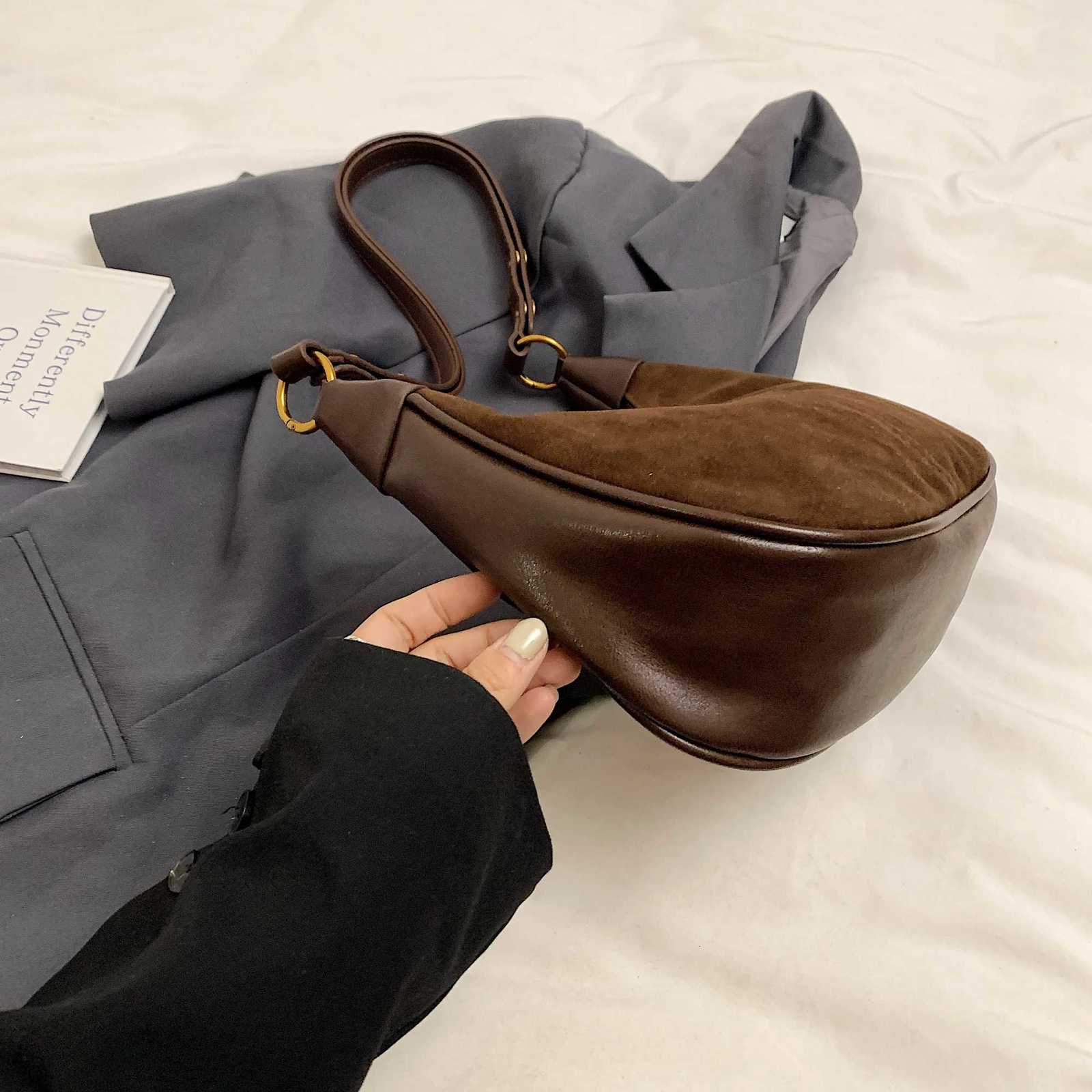 Fi Crescent Mo bag handbag frosted high-class sense wan bag casual shoder bag Y251211