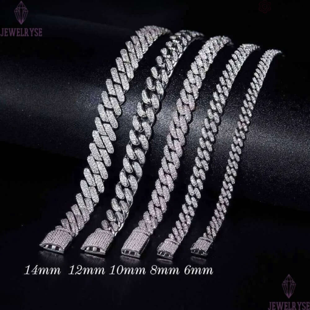 Ugb Hip Hop Men Jewelry Gra Certified Sterling Sier Iced Out Miami Vvs Moissanite Dia Cuban Link Chain Necklace