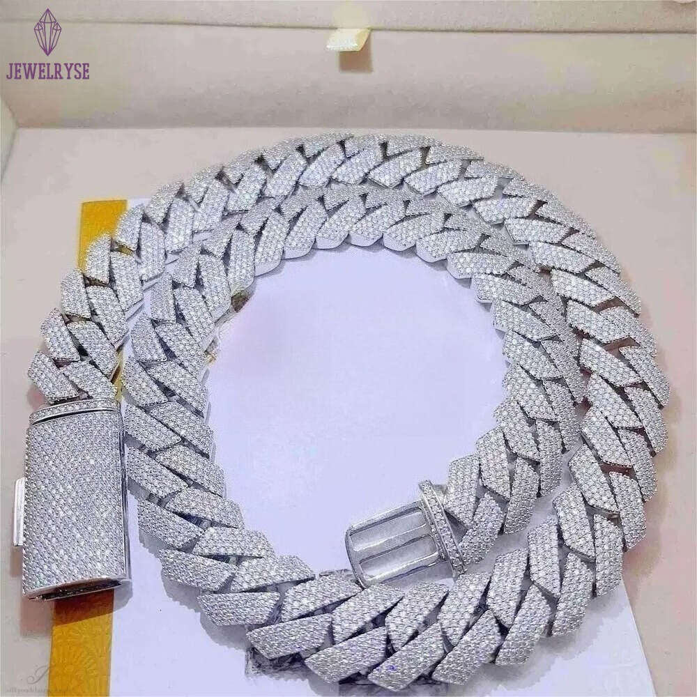 moissanite necklace designer jewelry cuban k chain Iced Out Pass Dia Tester Sterg Sier Necklace Vvs Moissanite chains for men necklaces20mm