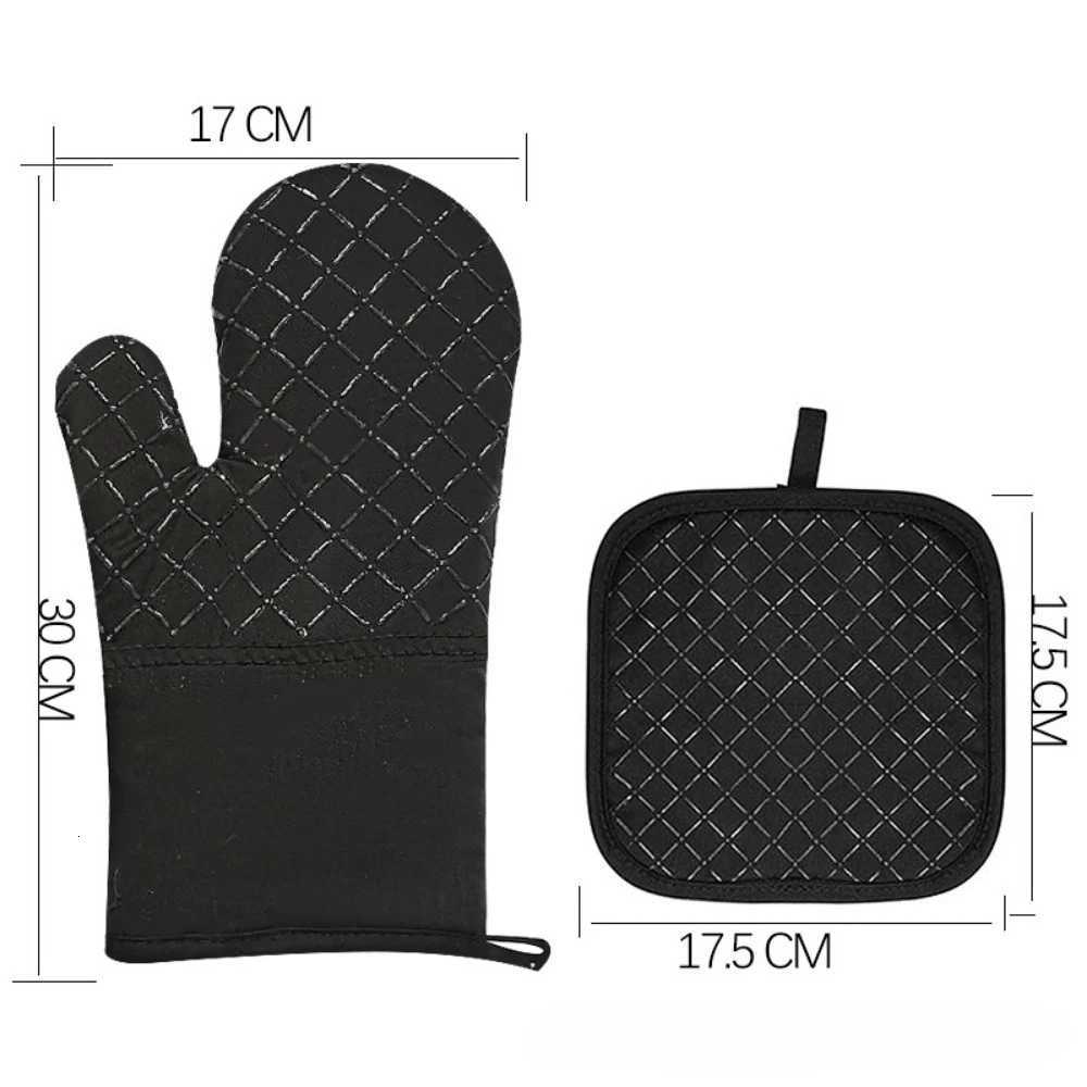 Silicone Insated Gloves Thick Anti Slip and High-temperature Resistant Microwave Oven Gloves Baking Oven Heat-resistant Gloves H251212